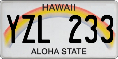 HI license plate YZL233