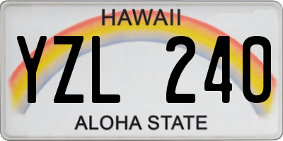 HI license plate YZL240