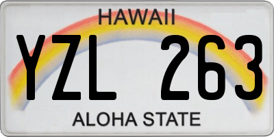 HI license plate YZL263