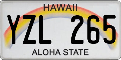 HI license plate YZL265