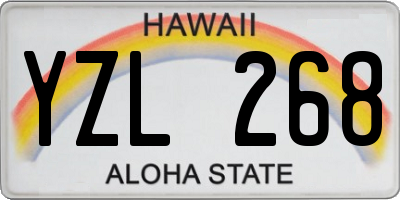 HI license plate YZL268