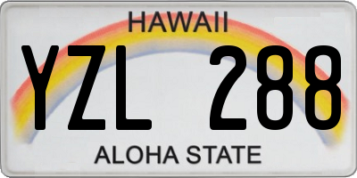 HI license plate YZL288