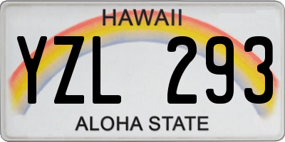 HI license plate YZL293