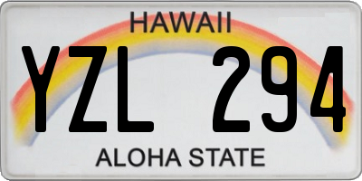 HI license plate YZL294