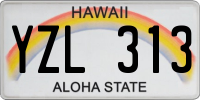 HI license plate YZL313