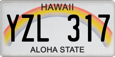 HI license plate YZL317