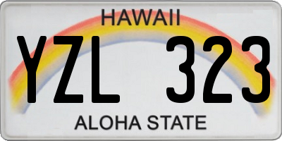 HI license plate YZL323