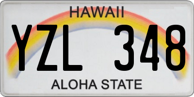 HI license plate YZL348