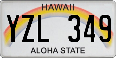 HI license plate YZL349