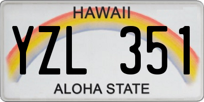 HI license plate YZL351