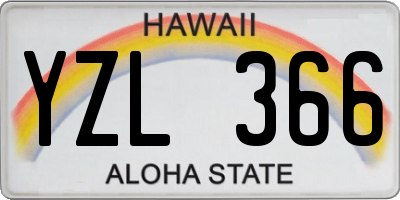 HI license plate YZL366