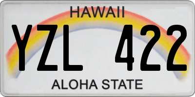 HI license plate YZL422
