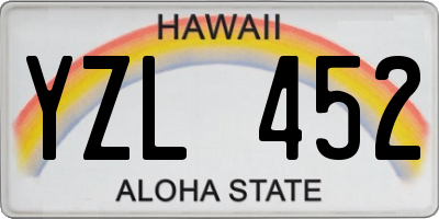 HI license plate YZL452