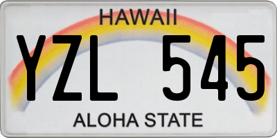 HI license plate YZL545