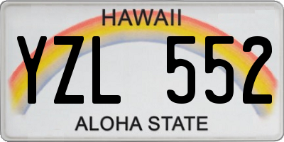 HI license plate YZL552
