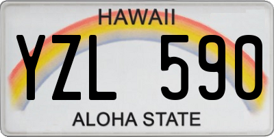 HI license plate YZL590