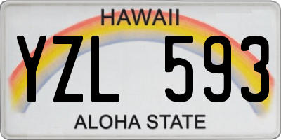 HI license plate YZL593