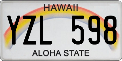 HI license plate YZL598