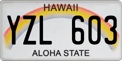 HI license plate YZL603