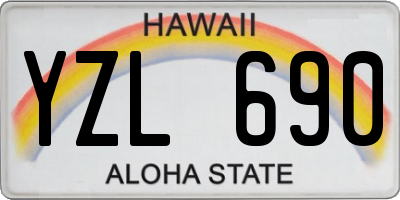 HI license plate YZL690