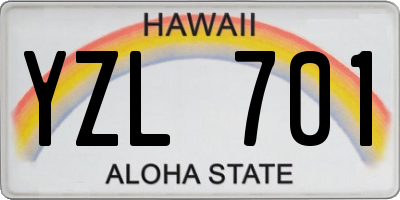 HI license plate YZL701