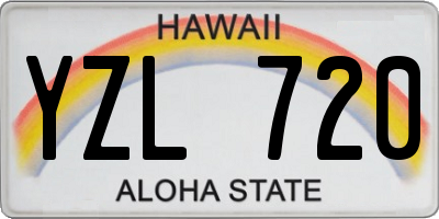 HI license plate YZL720