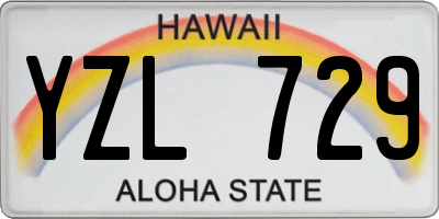 HI license plate YZL729