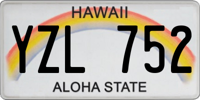 HI license plate YZL752
