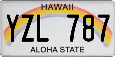 HI license plate YZL787