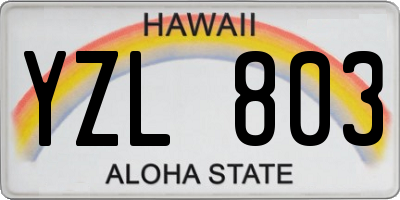 HI license plate YZL803