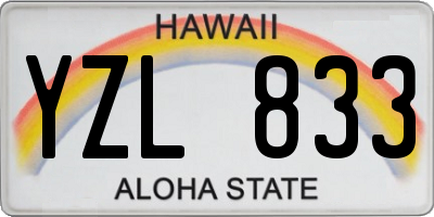 HI license plate YZL833