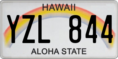 HI license plate YZL844