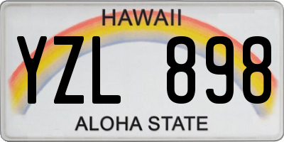 HI license plate YZL898