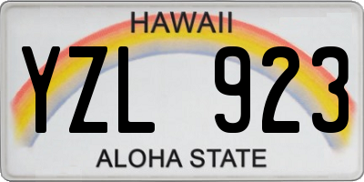 HI license plate YZL923