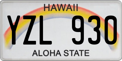 HI license plate YZL930