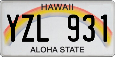 HI license plate YZL931