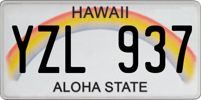 HI license plate YZL937
