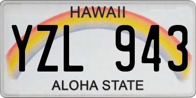 HI license plate YZL943