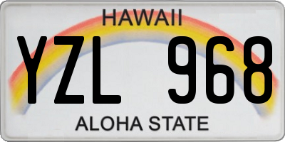 HI license plate YZL968