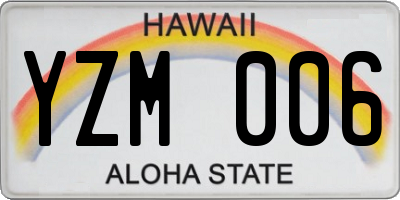 HI license plate YZM006
