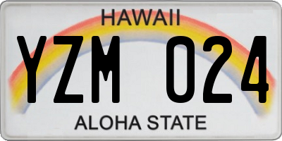 HI license plate YZM024