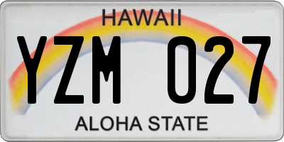 HI license plate YZM027
