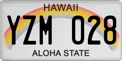 HI license plate YZM028