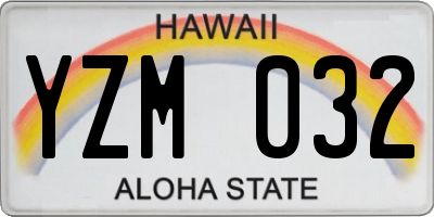 HI license plate YZM032