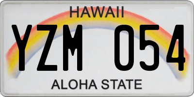 HI license plate YZM054