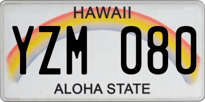 HI license plate YZM080