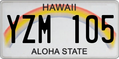 HI license plate YZM105