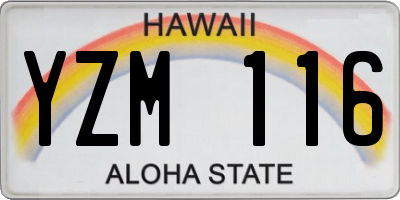 HI license plate YZM116
