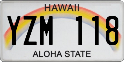 HI license plate YZM118