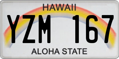 HI license plate YZM167